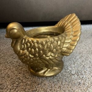 Gold Turkey Shaped Planter/candle holder